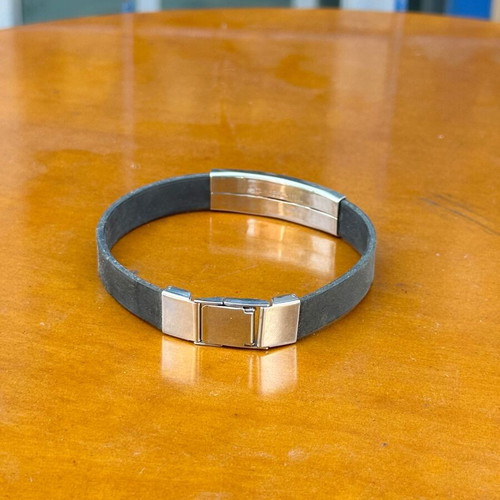 Adidas men's bracelet stainless steel and black rubber used