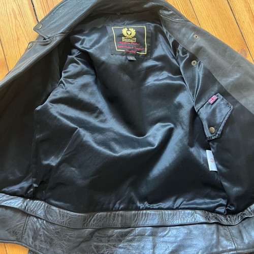 Belstaff leather biker jacket men black size L like new