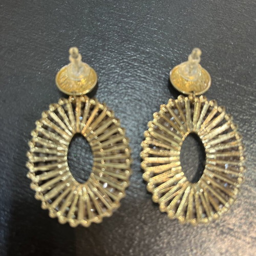 Oval Earrings with Boho Nude Beads like new
