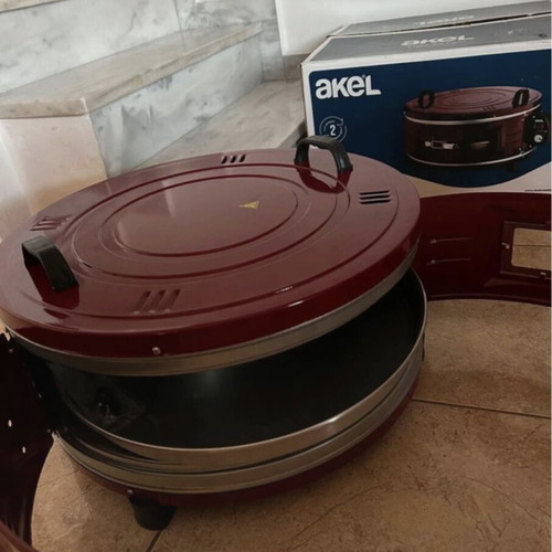 Akel Electrical Round Oven, burgundy, new with box