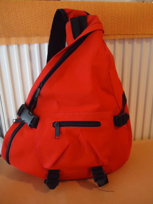 Backpack new waterproof red with 1 strap and 2 zippers