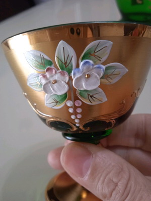 Σετ χειροποίητου κρυστάλλου Egermann καινούργιο, κανάτα και 6 ποτήρια