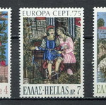 Πλήρης σειρά ελληνικών γραμματοσήμων Europa CEPT 1975