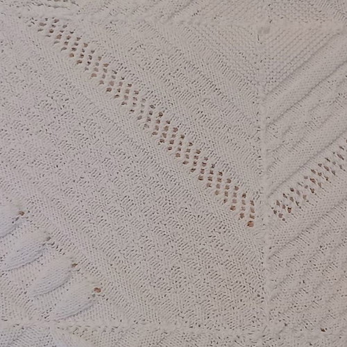 Hand-Knitted Blanket used with very fine needles