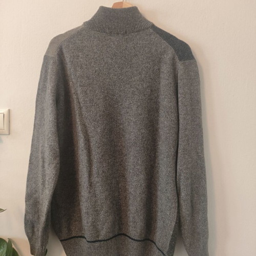 Re Del Mare gray and blue wool polo sweater M/L like new