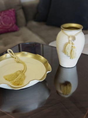 Vintage handmade decoration set like new, 20-year ceramic art