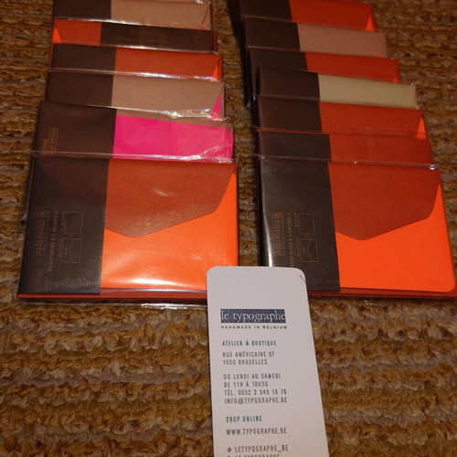 Designer mini cards new, set with envelopes Le Typographe