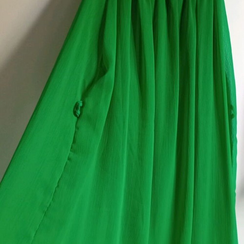 Viscose dress used with gold details, green color
