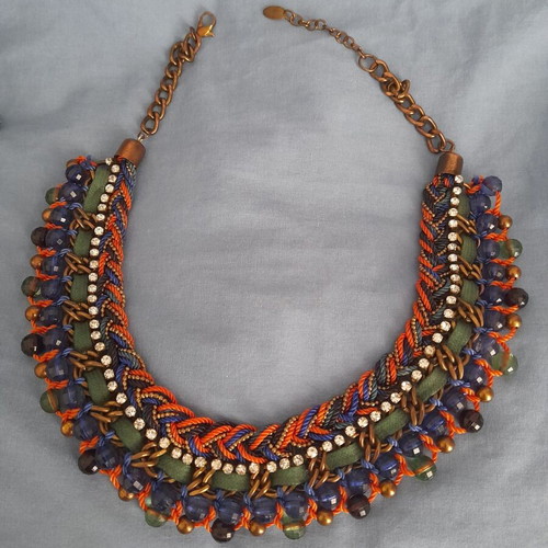 Multicolor necklaces used, set of 3 pieces