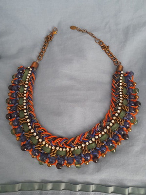 Multicolor necklaces used, set of 3 pieces