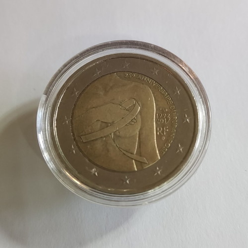 Γαλλία 2€ 2017 Επετειακό δίευρο για καρκίνο μαστού μεταχειρισμένο