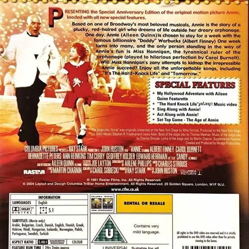 Annie comedy movie DVD used with Albert Finney, subtitles