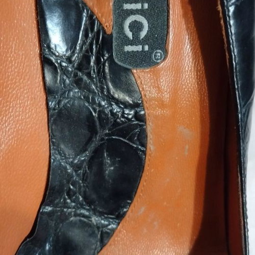 Leather handmade pumps used with high heel size 39 black