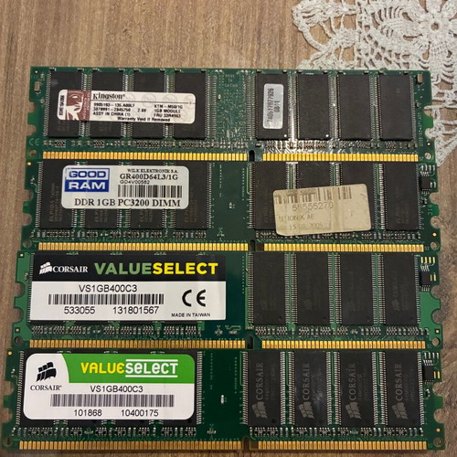 Ram Dimms DDR 4x1Gb used with bonus 1Gb dual sided