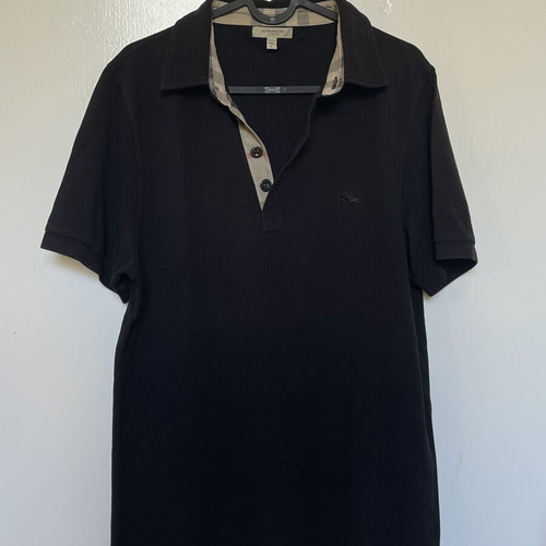 Burberry London polo shirt used, 100% cotton, size L, black