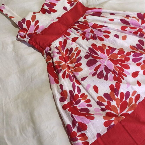 Portmans girls' dress size 8 years, like new, cotton, white and red