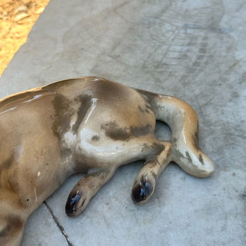 Ceramic Lavdanis wolfdog figurine used with damages