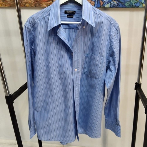 Ascot Sport men's striped shirt, size L, blue and white