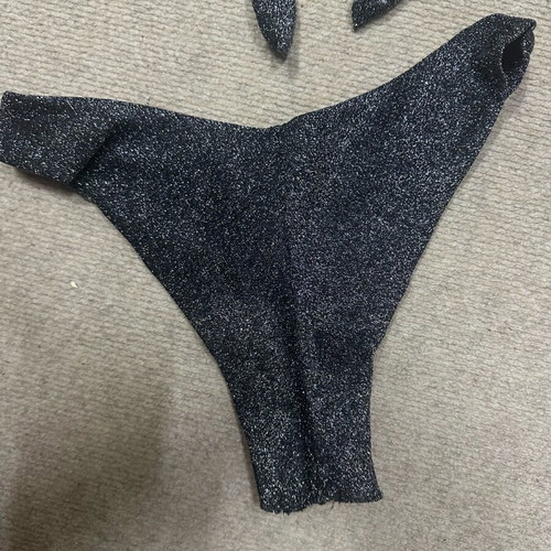 Decoro women's bikini set used, black glitter texture, size S