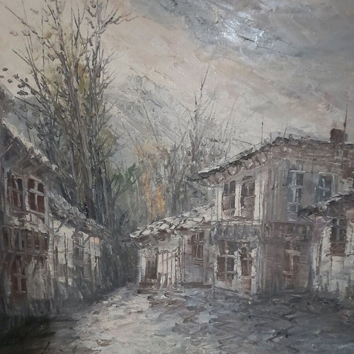 Painting in like new condition, 90×70cm, earth tones