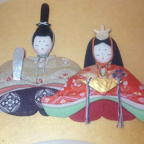 Vintage traditional Japanese artwork from silk fabric used