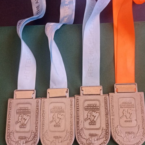 Collectible Set of 4 Consecutive Athens Marathon 5km Medals 2014-2017
