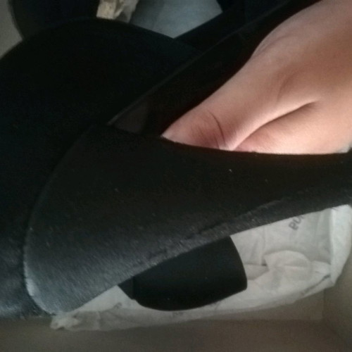 Nak satin stiletto shoes used, leather inside, 9cm heel, black