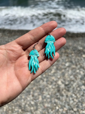 Handmade earrings new from polymer clay and steel