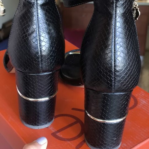 Exe Rakel-842 women's leather sandals like new, black, high heel