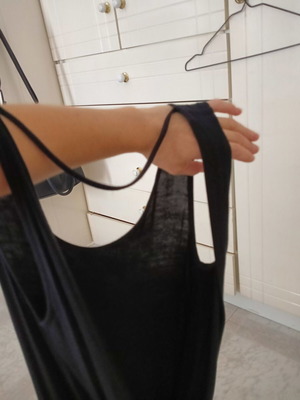 Zara women's black backless dress, size S
