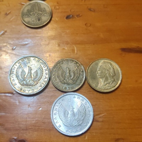 Coins Greece like new, 1973 and 1976, set of 8 pieces