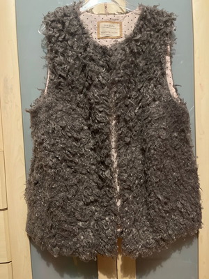 Zara fur vest like new, gray, youth