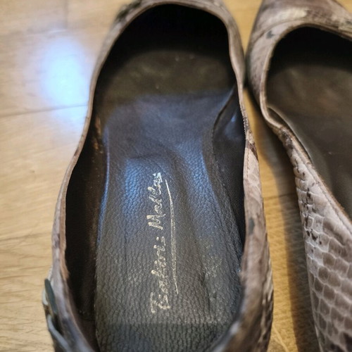Tsakiris Mallas pumps used with low heel, leather, size 38, beige brown