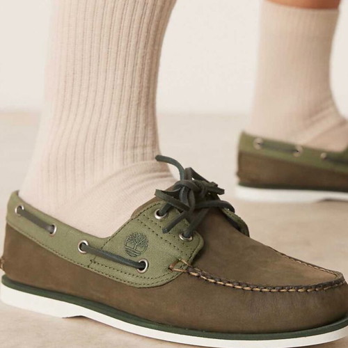 Timberland Classic Boat 2-Eye Size 45.5 New Olive Green