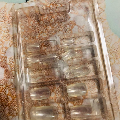 Artificial nails pack of 3 boxes with transparent, beige, and white tips