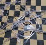 Παιδικές πλαστικές διαφανείς κρεμάστρες μεταχειρισμένες, σετ 6 τεμαχίων