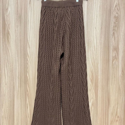 Knitted high-waisted pants like new, brown