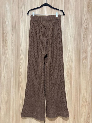 Knitted high-waisted pants like new, brown