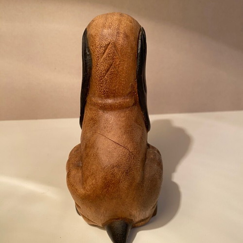 Wooden decorative dog used, cocker spaniel with long ears