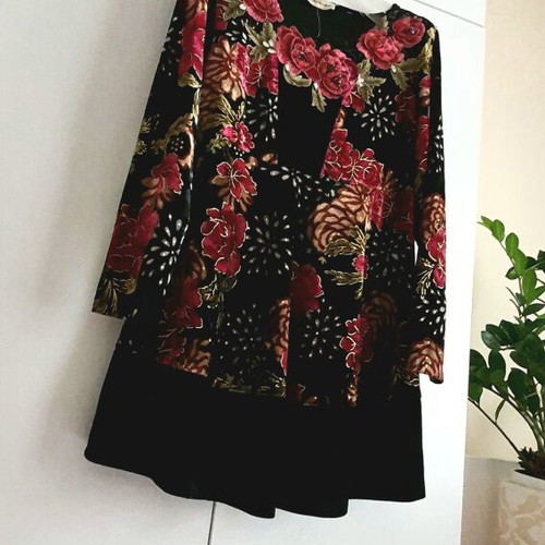 Velvet dress-tunic new, multicolor, size L