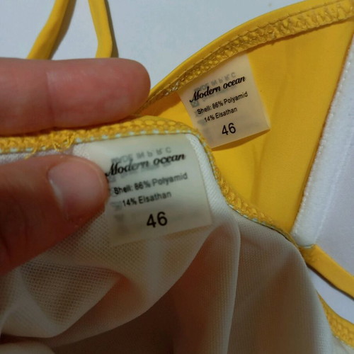 Yellow high-waisted bikini used, size S/M
