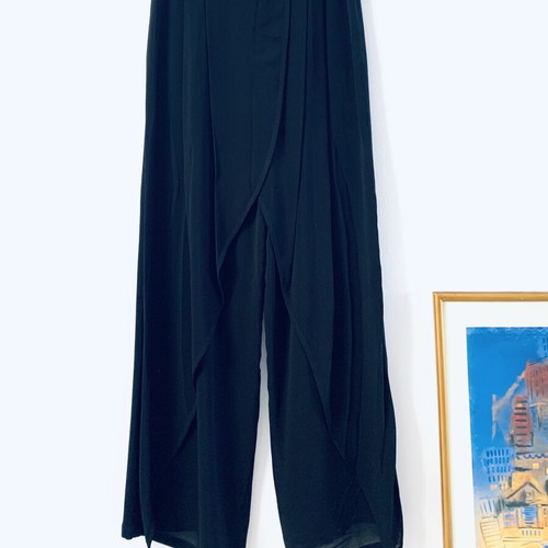 Ioanna Kourbela black palazzo pants new, muslin layer effect