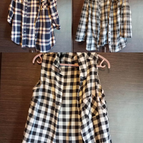 Checked shirts set like new, size M, three pieces