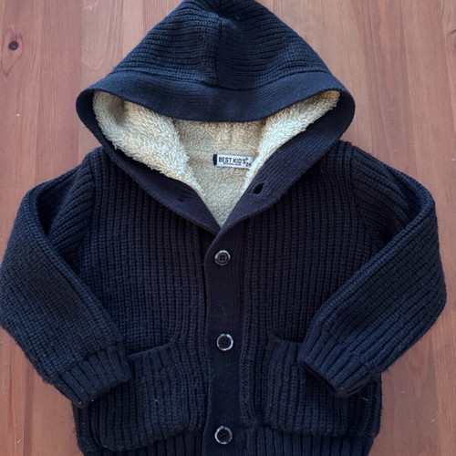 Woolen baby cardigan navy blue size 2 like new