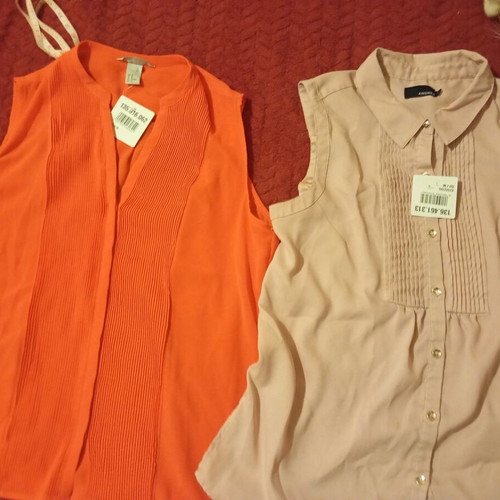 Shirts H&M and Andrea new, size 40, red and pink, pack of 2