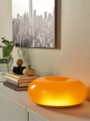 VARMBLIXT LED Orange Donut Lamp New in Box