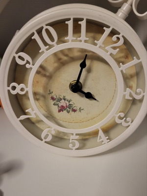 Inart Station Antique Metal Wall Clock White like new