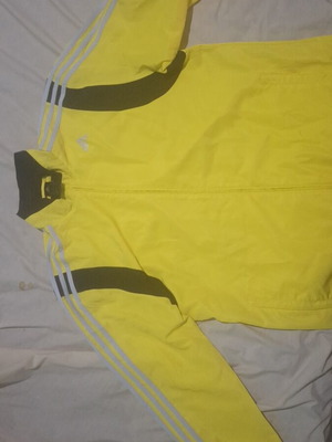 Adidas windbreaker jacket, men's large, yellow and black