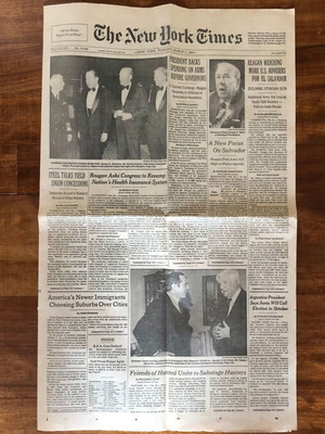 The New York Times newspaper used, issue 1/3/1983