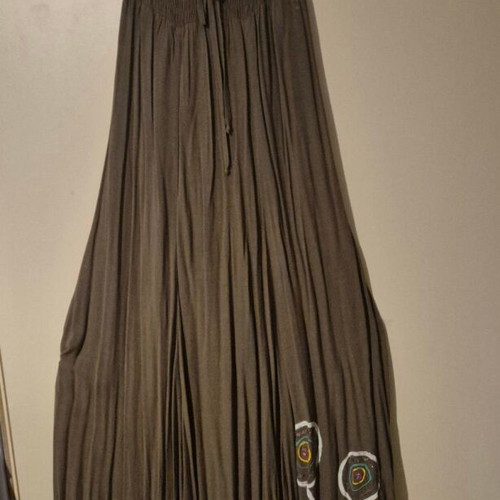 Long summer dress like new, strapless with painted flower